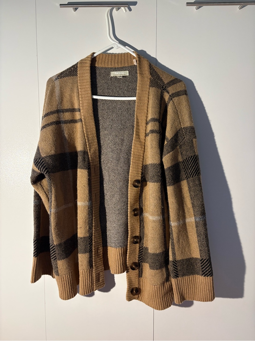 Barbour Modern Heritage Knit Sweater in Camel and Black